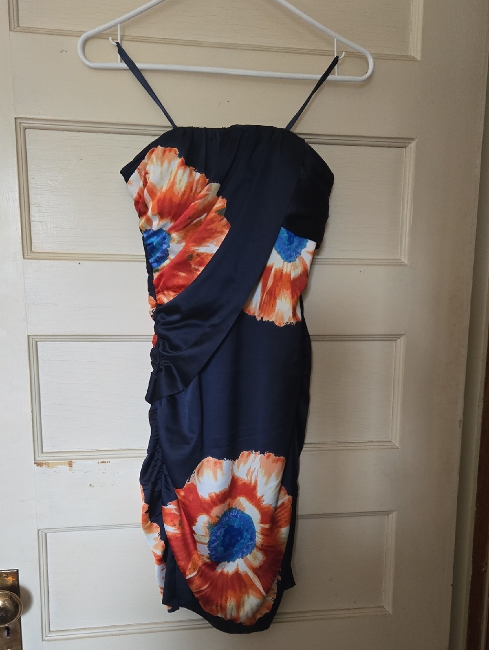 Banana Republic Navy Floral Strapless Mini Dress Size 0